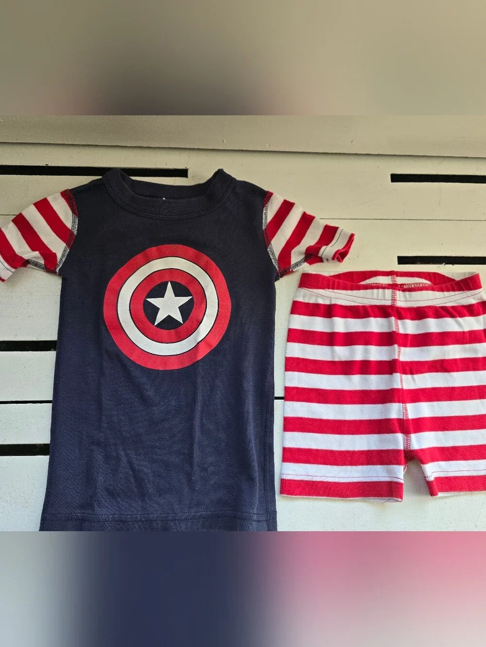 Hanna Andersson Captian America Shorts Pajama Set